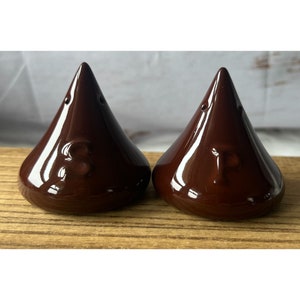 VTG Hershey Kiss Salt and Pepper Shakers Marked S and P w Red Stopper