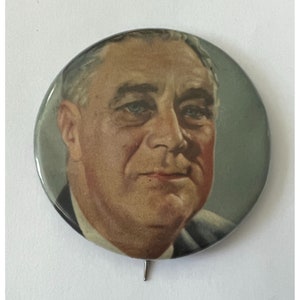 Vintage Franklin D. Roosevelt (FDR) Political Button/Pin