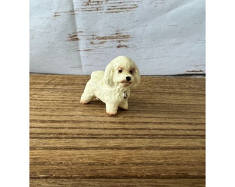 Miniature Dollhouse FAIRY GARDEN Accessories ~ Small Bichon Frise Dog ~ NEW 