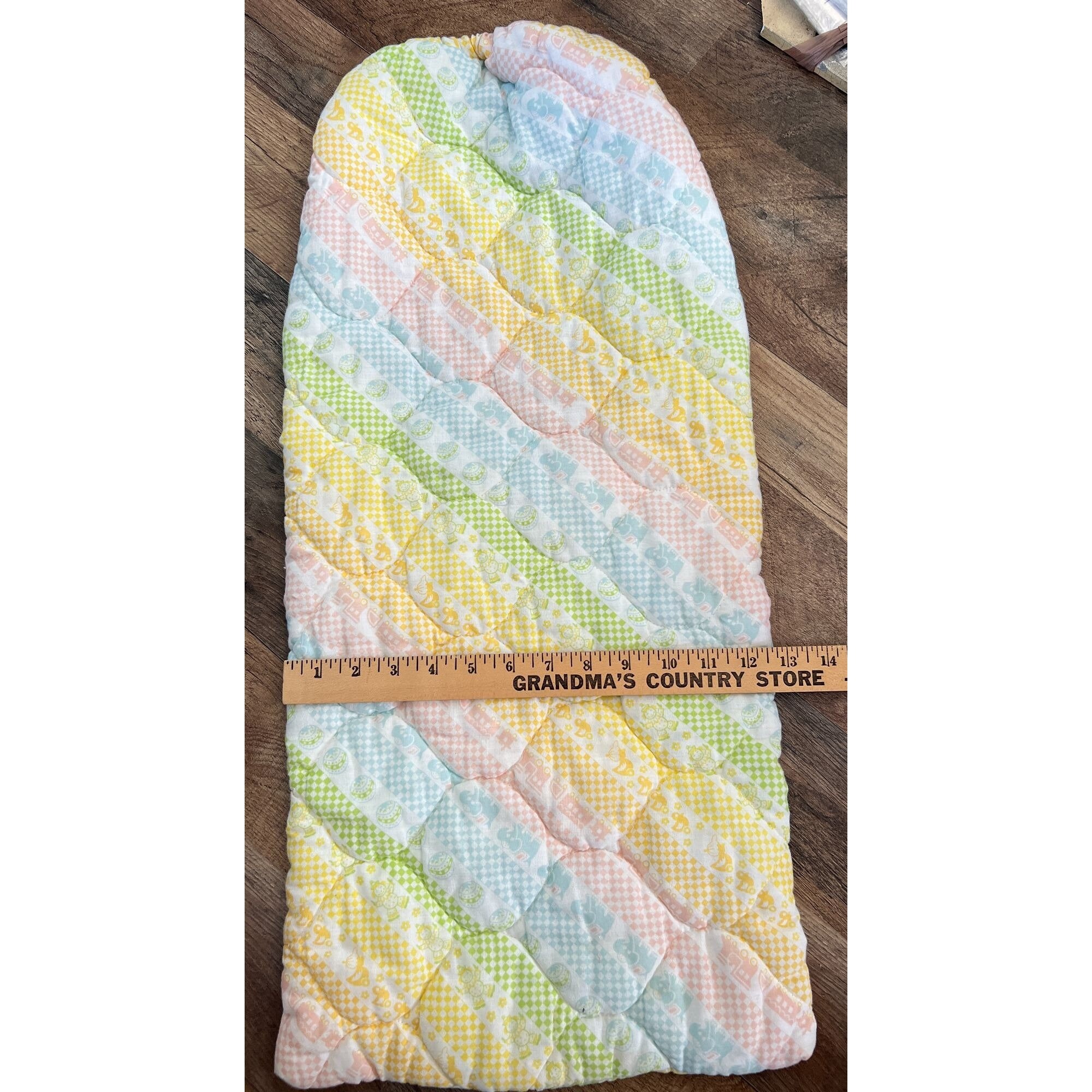 Vintage Quilted Baby Bunting Sleeping Bag /papoose Pastel Colors Zips up & Ties Etsy