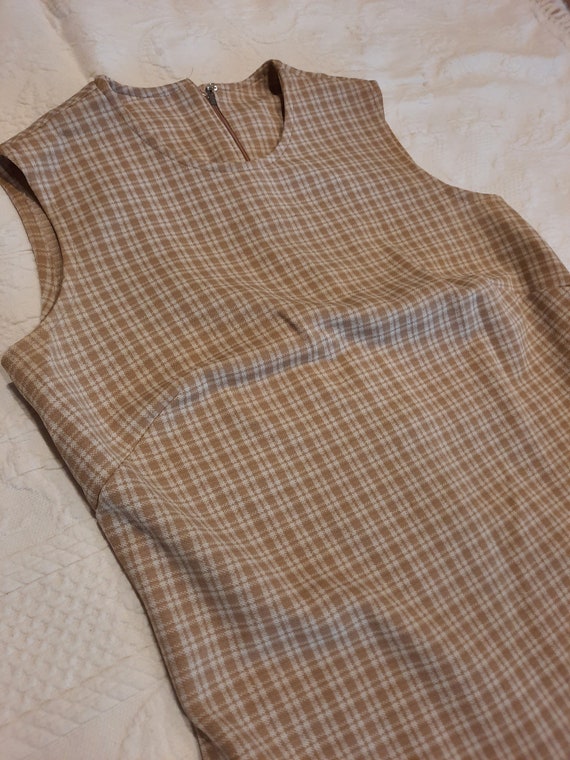 Vintage Union Made Sleeveless Drop Waist Dress Pl… - image 3
