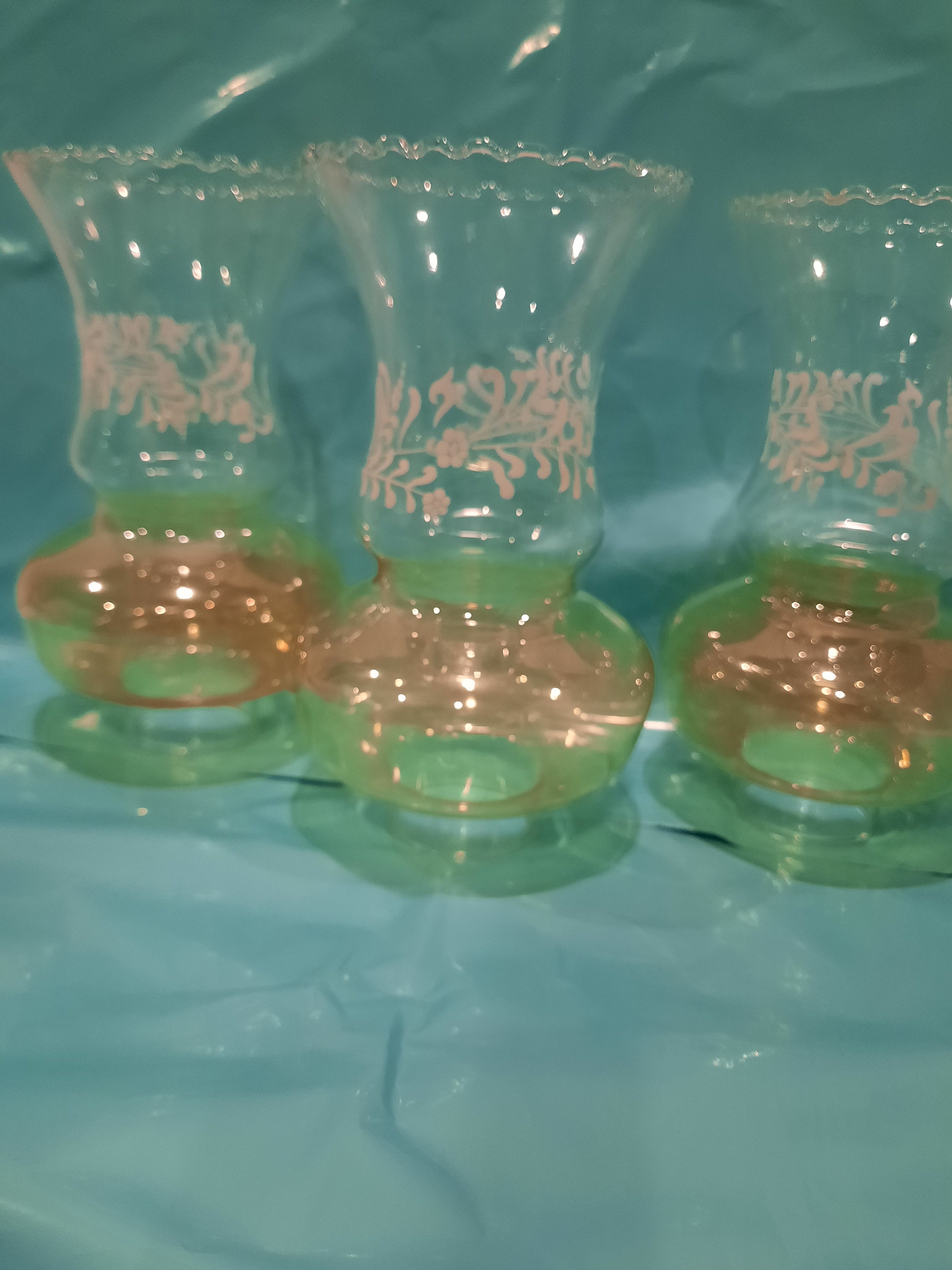 Vintage Glass Oil Lamp Chimney With Applied Pattern Etsy