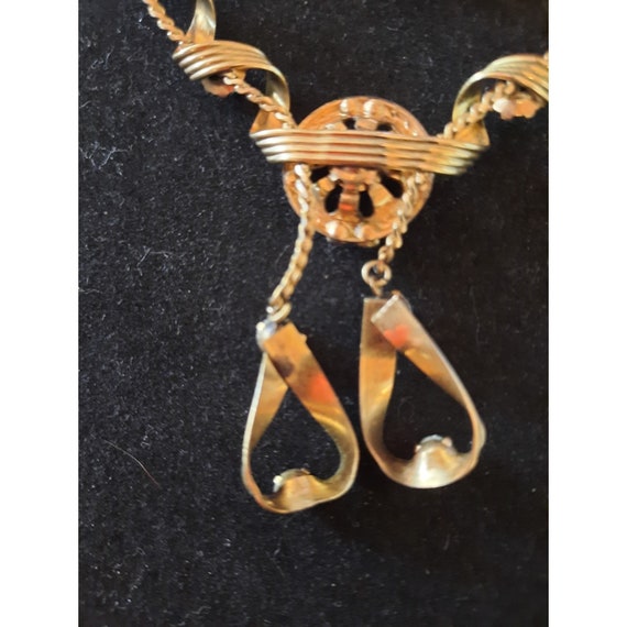 Vintage Necklace and Earring Set Marked V20-12K G… - image 6