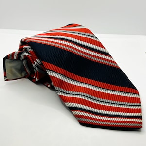 Vintage 70s Paul's of Nob Hill Red Blue Stripe Super Wide Neck Tie
