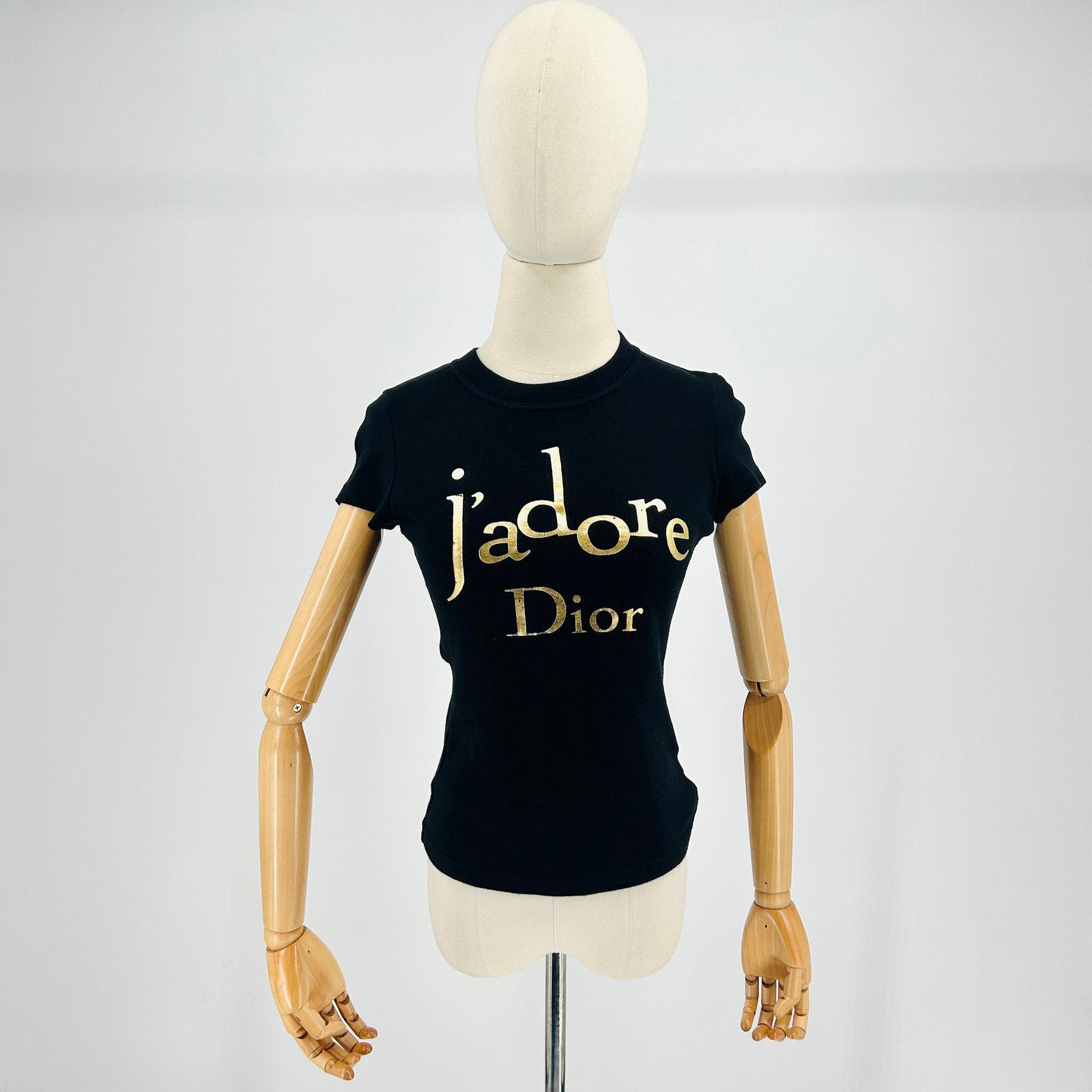 00s vintage Dior tシャツ　ラインストーン y2k Christian Dior by John Galliano 'j'adore Dior' Pink Diamante