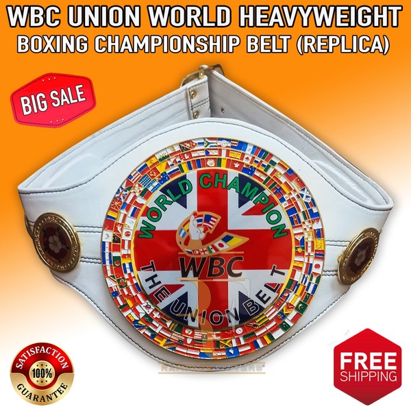 WBC The Union Boxing Championship Belt  Replica Adult Size Buckle Closure 50 inches Strap Handmade Leather