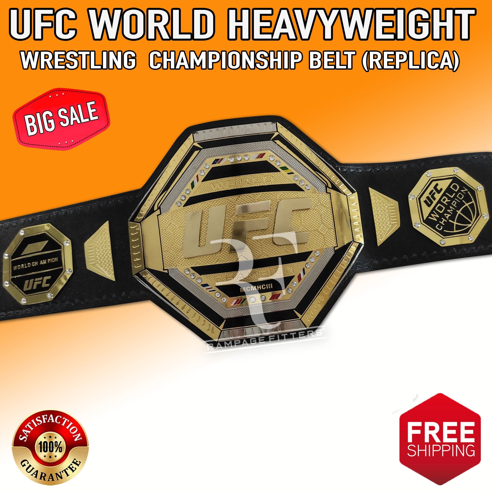 WORLD UFC LEGACY CHAMPIONSHIP BELT - ADULT SIZE BRAND NEW - WRESTLING BELT