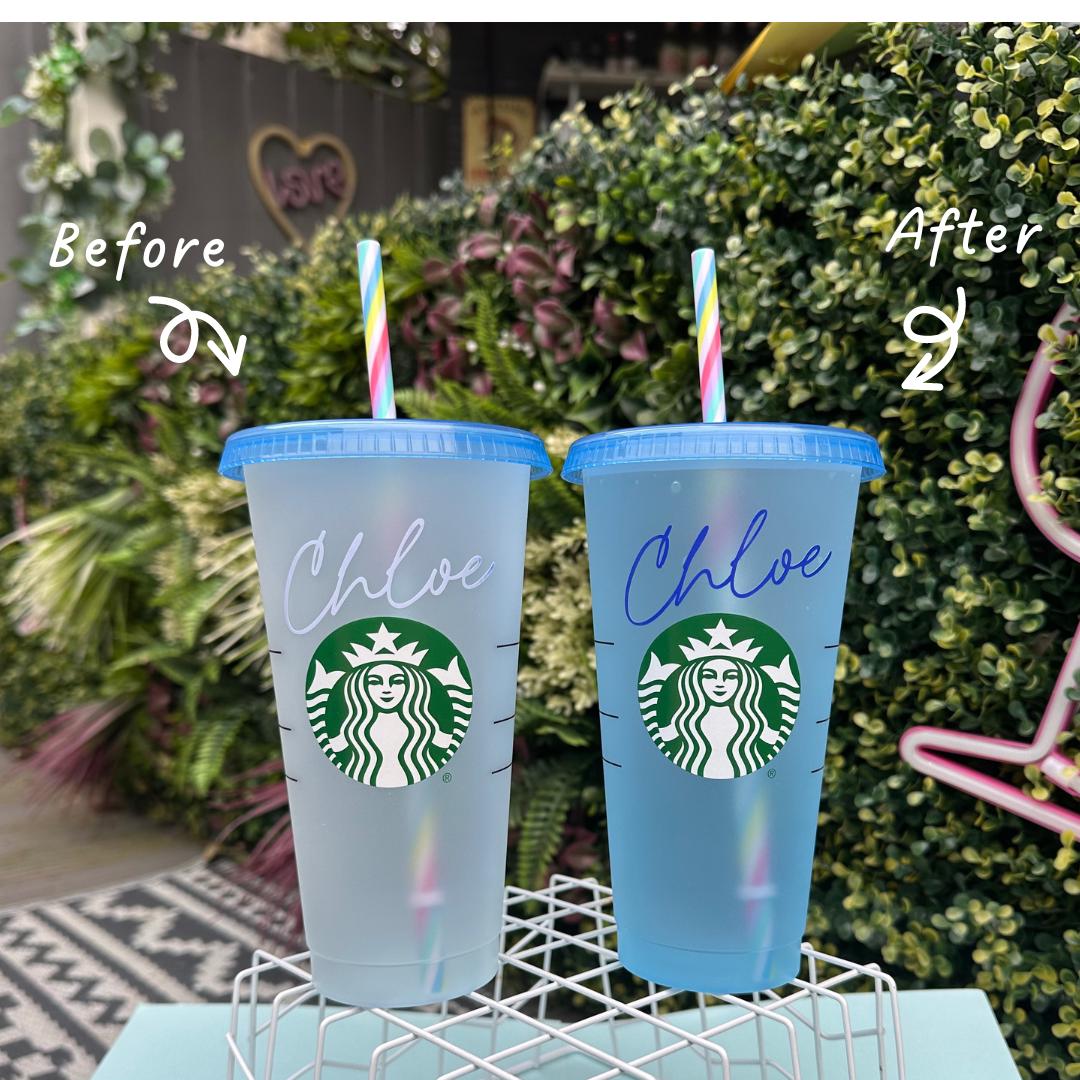 Colour Changing Blue Official Starbucks Cold Cup 24oz // Personalised Starbucks  Cup // Starbucks Gift // Christmas Gift - Etsy
