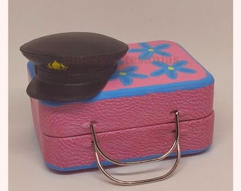 Miniature - Coraline Suitcase and Hat - Limited - Hand Painted - inspired by Coraline