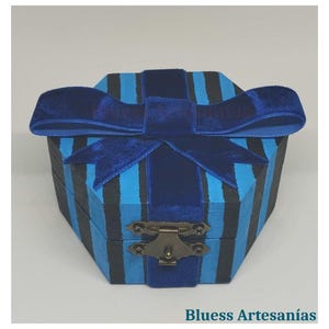 Limited - CORALINE Hand Painted Button Box - Custom Design Available - inspired from Coraline - Blue