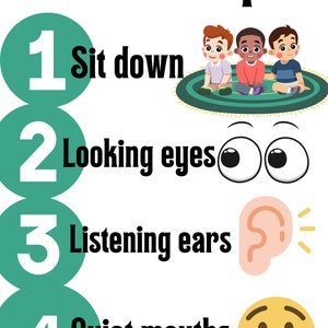 Preschool Circle Time Expectations Poster