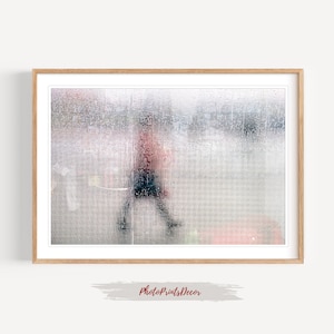 Elegant Woman in Red PRINT | Minimalist Street Photography Poster, Moody Fine Art Photography