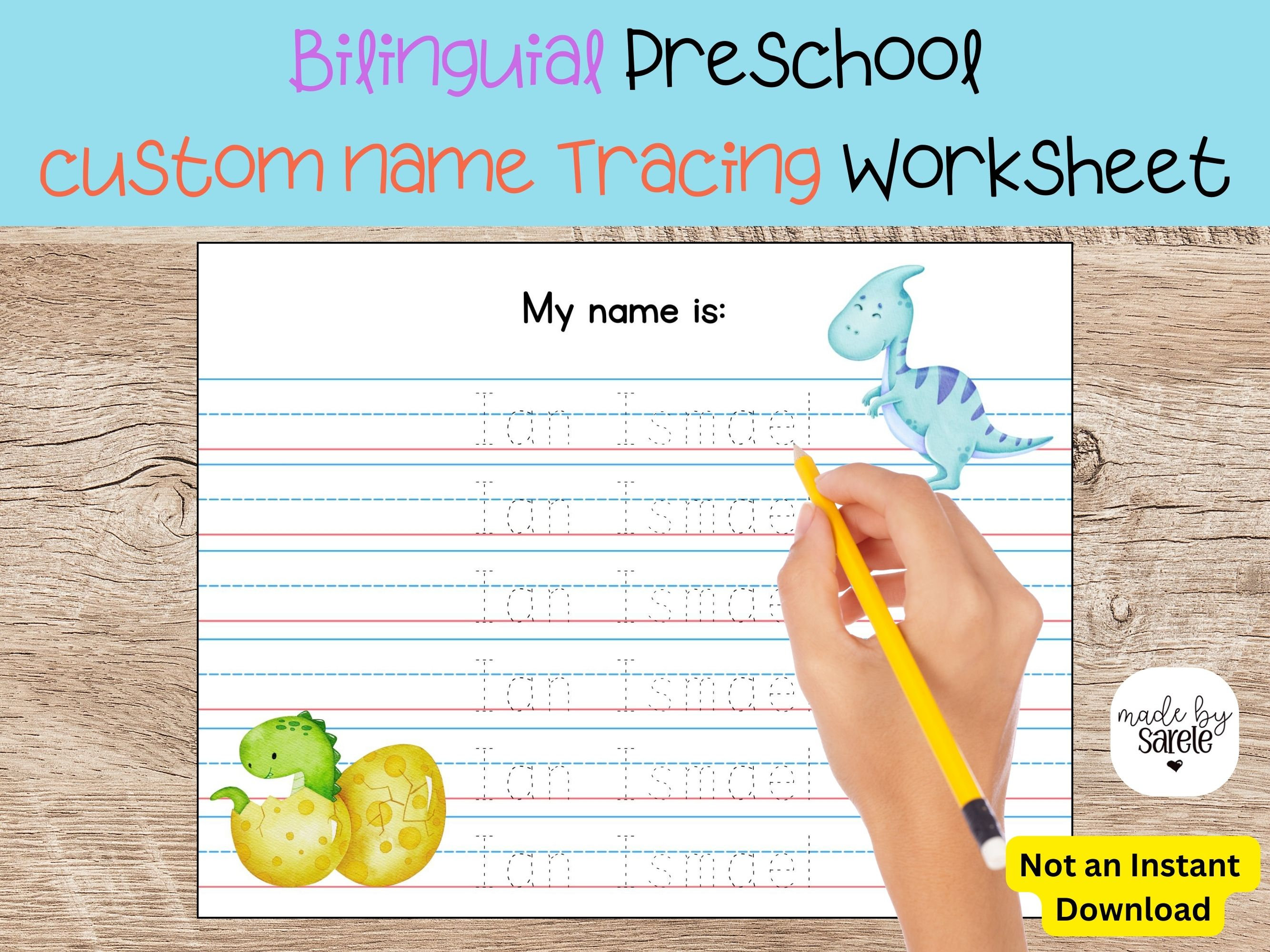 Custom Name Tracing Printable Preschool Toddler Name Learning Preschool ...