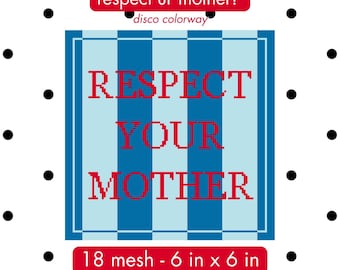 Patrón de tapicería "Respeta a tu madre" – Combinación de colores disco (archivo digital)