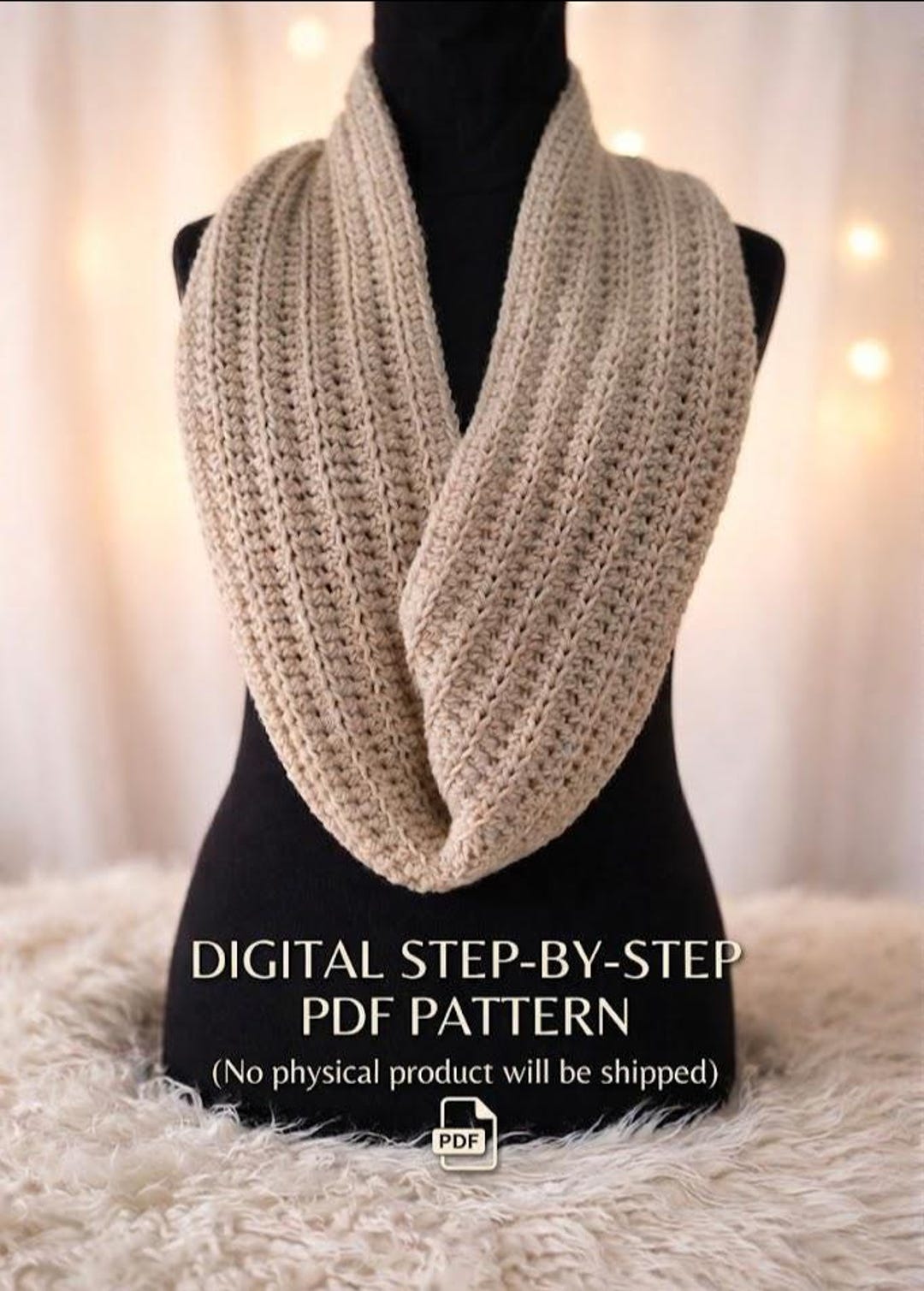 Infinity Scarf Crochet Pattern PDF | Easy Cowl Pattern | Beginner ...