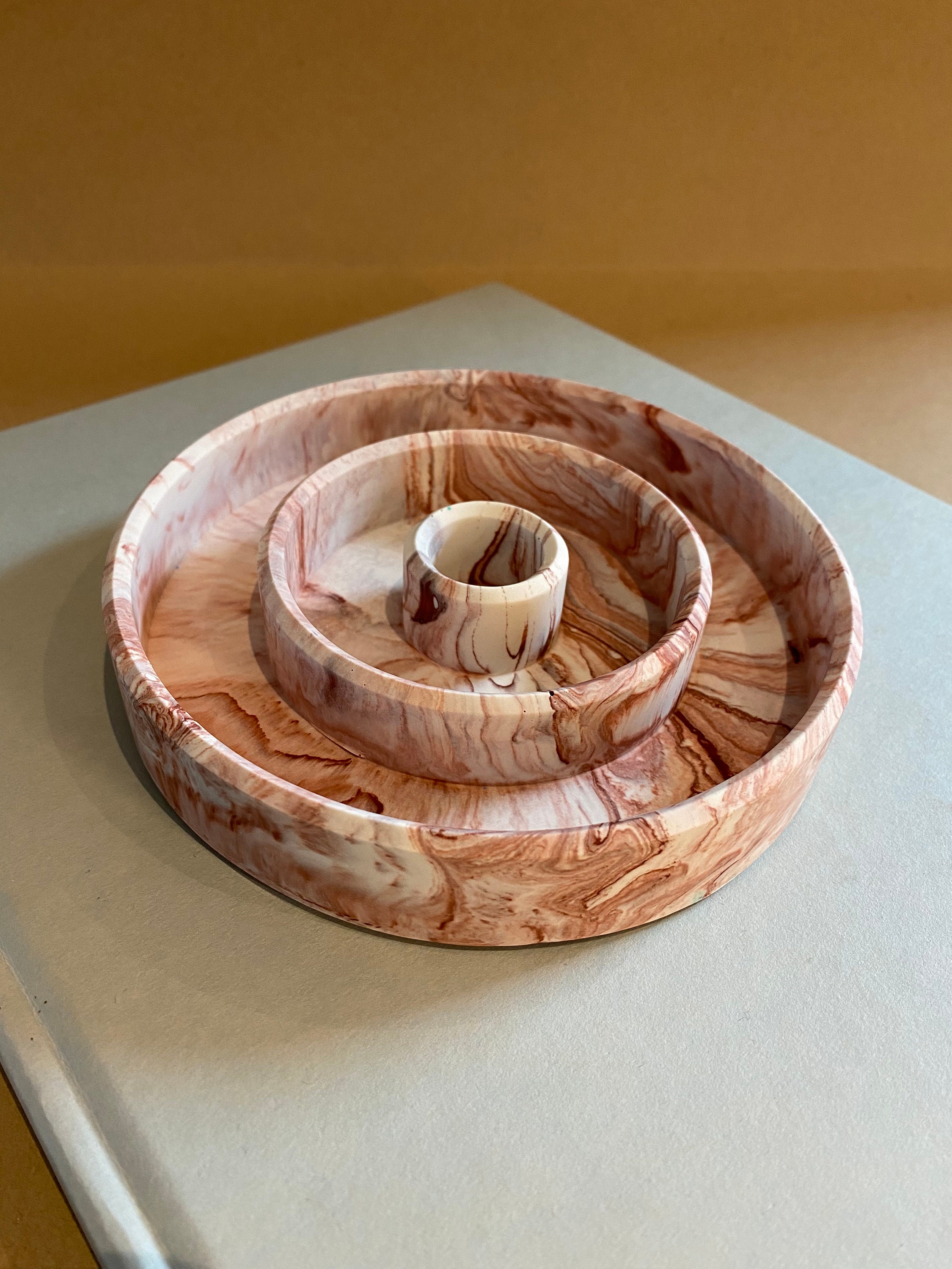 Candle Holder Candlestick Eco Resin Jesmonite