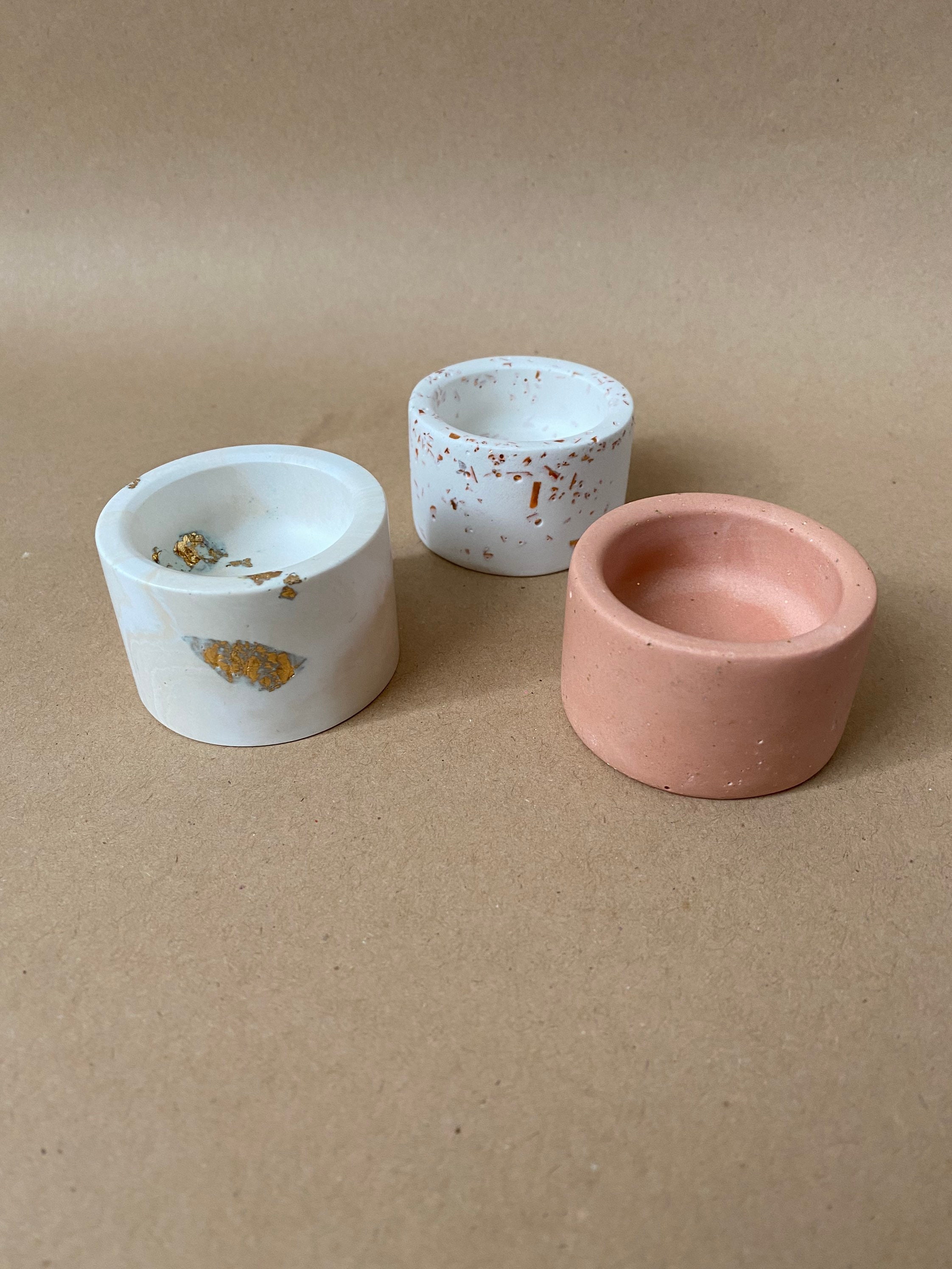 Set Bougeoirs Anneau Plat Eco Resin Jesmonite