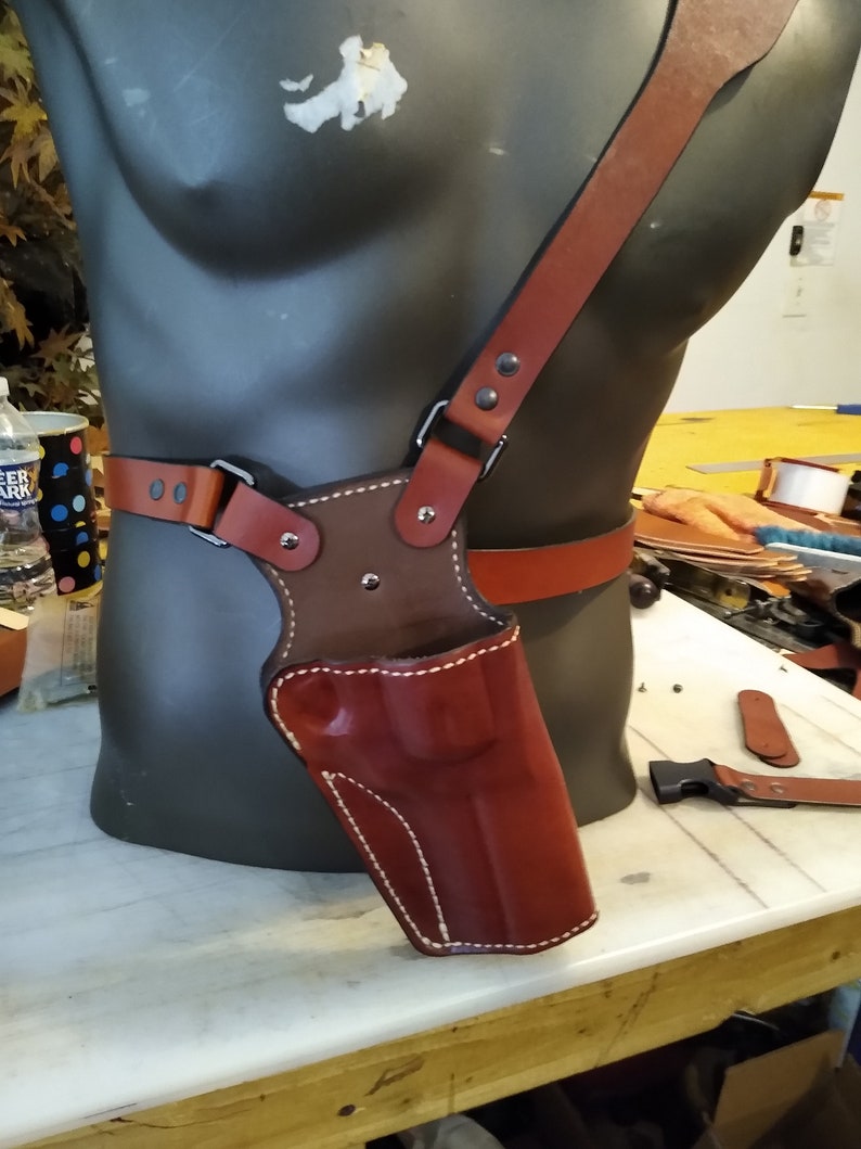 Leather Chest Holster for Ruger GP100 4/s&w 686 .357 Magnum 4/python
