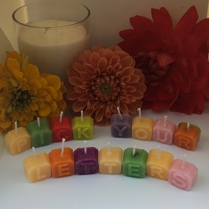 Name letter soya candles, pick any message image 2