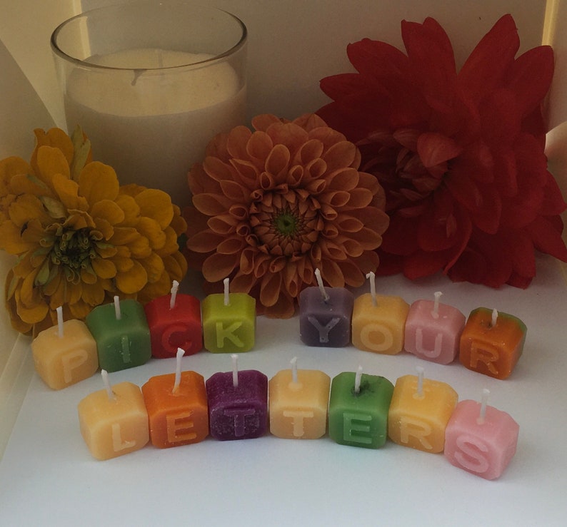 Name letter soya candles, pick any message image 2