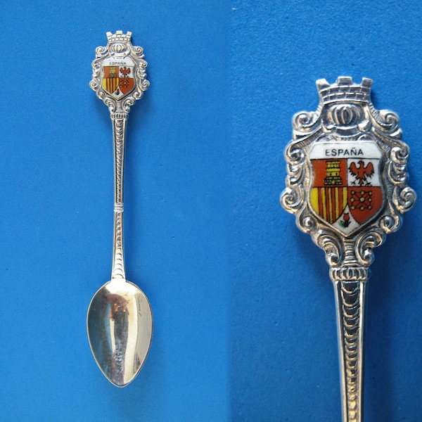 SPAIN Souvenir Collector Spoon Vintage Collectible SPANISH Coat of Arms ESPANA Antiko 100