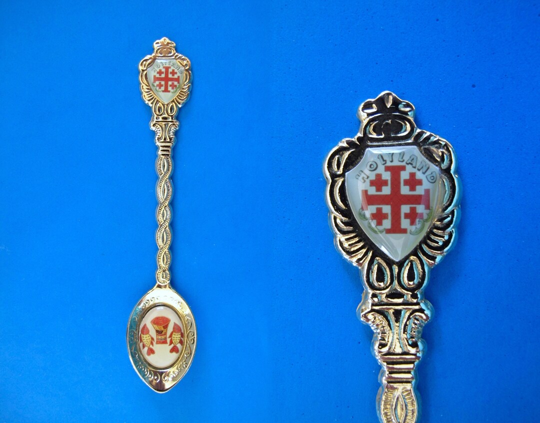 HOLY LAND Cross of JERUSALEM Souvenir Collector Spoon Vintage