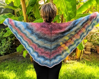 Feather and Fan Knit Shawl Knitting Instructions