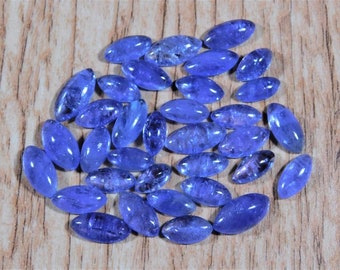 Natural Tanzanite Marquise Cabochon Loose Gemstone 2x4mm, 3x6mm, 4x8mm, 5x10mm Tanzanite -2x4mm to 5x10 mm Marquise Cabochon calibrated size