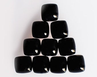 Wholesale Lot Natural Black Onyx Loose Cabochon Gemstone,Cushion Shape Onyx Stone Cabochon Sizes available 3mm To 20mm Jewelry Making Stone