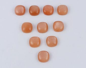 Peach Moonstone Cabochon, Cushion Cut Gemstone (3-15mm)