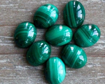Natural Malachite Oval Cabochon 3x5mm to 12x16mm Loose Gemstone 3x5mm 4x6mm 5x7mm 6x8mm,7x9mm, 8x10mm, 10x14mm, rings, Beads, Jewellery