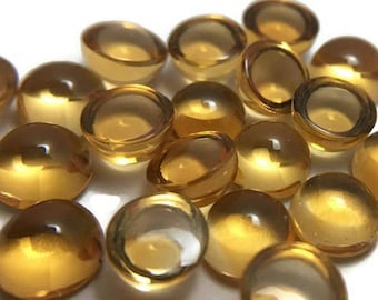 AAA Citrine Cabochon: Round Loose Gemstone, Jewelry Making (3-10mm