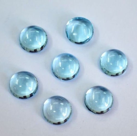 Natural Sky Blue Topaz 3mm To 10mm Round Faceted Cut loose Gemstone BIG Mix 
