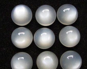Natürliche weiße Mondstein Cabochon, runde Cabochon flache Rückseite lose Edelstein 3 mm bis 15 mm 3 mm 4 mm 5 mm 7 mm 8 mm 9 mm 10 mm 11mm12mm 13 mm, 14 mm 15 mm