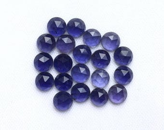 Iolite Gemstone, Round Rose Cut, Jewelry Making (5-10MM, 10-100 PCS)