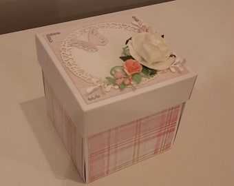 Chrzciny, Pudełko rozkładane, Exploding BOX,  Pudełko-Kartka z życzeniami,