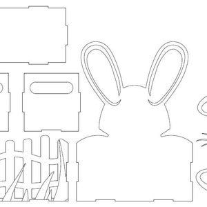 Easter basket idea, Koszyk Wielkanoc, Baza Stroik, plik cyfrowy dxf pdf cdr ai svg skejka 3mm laser / 4 wzory / instant download, zdjęcie 5