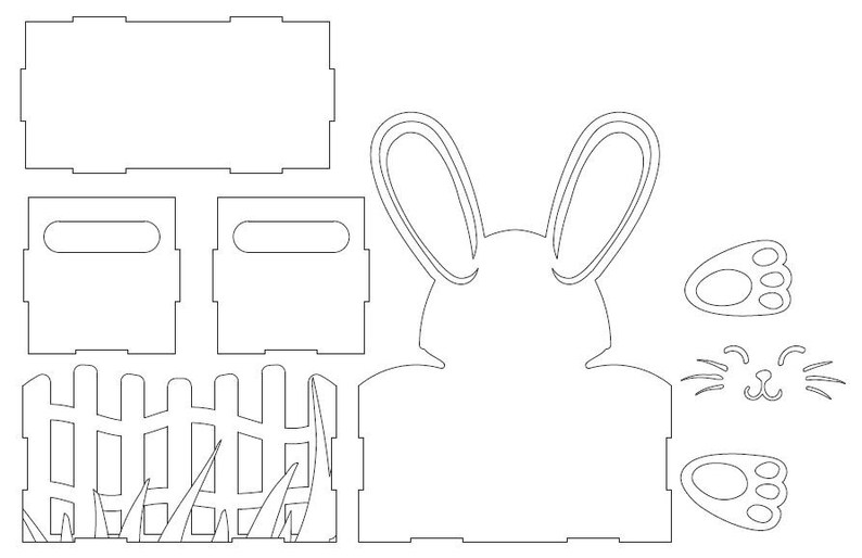 Easter basket idea, Koszyk Wielkanoc, Baza Stroik, plik cyfrowy dxf pdf cdr ai svg skejka 3mm laser / 4 wzory / instant download, zdjęcie 5