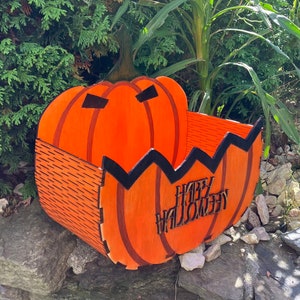 Haloween basket, dxf pdf cdr svg ai file, laser cut, 3mm. digital file. 3mm thickness project / instant download,