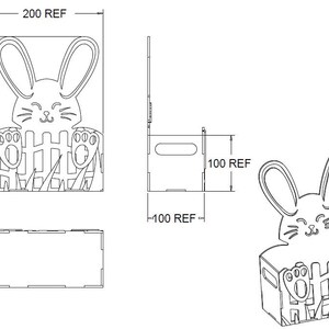 Easter basket idea, Koszyk Wielkanoc, Baza Stroik, plik cyfrowy dxf pdf cdr ai svg skejka 3mm laser / 4 wzory / instant download, zdjęcie 4