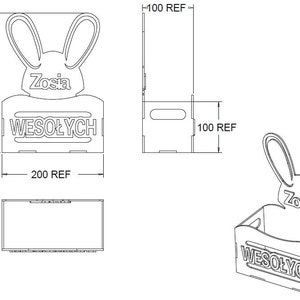 Easter basket idea, Koszyk Wielkanoc, Baza Stroik, plik cyfrowy dxf pdf cdr ai svg skejka 3mm laser / 4 wzory / instant download, zdjęcie 2