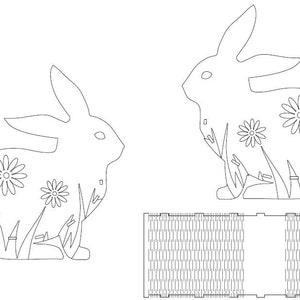 Easter basket idea bunny shape , plik cyfrowy 3mm sklejka dxf cdr pdf ai svg / instant download, zdjęcie 4