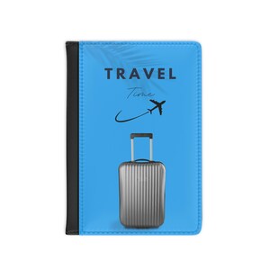 Blue Passport Cover, Travel Holder, Travel Gift Ideas, Travel Accessories, Wanderlust Gift, Travel Wallet, Passport Holder, Travel Organizer