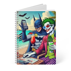 Comic Characters Notebook A5 | Wirobound Journal Planner & Sketchbook | Cute Stationery Gift for Artists and Writers