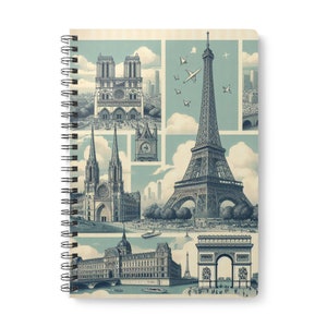 Paris Travel Planner Notebook – A5 Wirobound Journal Gift