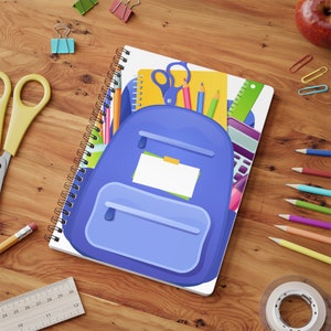 Cuaderno planificador de estudio Diario para niños para la vuelta al cole Cuaderno de tapa blanda con espiral Bloc de notas Papel rayado A5 Regalo para él/ella