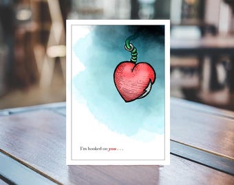 I'm Hooked on You – Fishing Valentijnsdagkaart