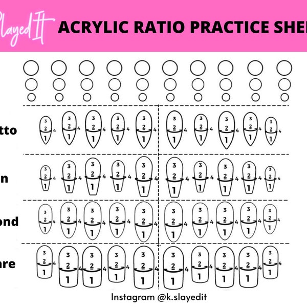 Acrylic Ratio Practice Sheet