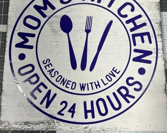 Mom's Kitchen Wooden Sign