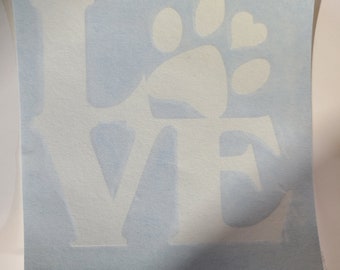 Love Decal with Paw Print